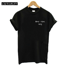 Fashion "good Vibes Only" Letter Printed T-Shirt Black Cotton Cute Breathable Casual Women T Shirts Harajuku Loose Kawaii Tops 2024 - buy cheap