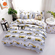 Cartoon excavator Soft comforter bedding sets linens Pillowcase Printed Polyester Duvet Cover Set Full Queen King SizeSj121 2024 - buy cheap
