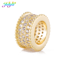 12mm Metal Spacer Beads Wholesale Micro Pave Zircon Big Hole Charm Beads For Women Men Natural Stones Beadwork Jewelry Making 2024 - buy cheap