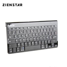 Zienstar shinny preto azerty letra francesa magro teclado sem fio bluetooth para ipad iphone macbook computador computador android tablet 2024 - compre barato