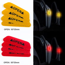 4Pcs/Set Car OPEN Reflective Tape Warning Mark Reflective Open Notice Bicycle Accessories Exterior Car Door Stickers DIY 2024 - buy cheap