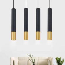 Lámpara de araña de plomo Simple y creativa de un solo cabezal, decoración negra y dorada, iluminación interior, lámparas Led de cocina 2024 - compra barato