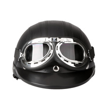 Gafas UV para motocicleta, visera de 54-60cm, cara abierta, medio casco de cuero 2024 - compra barato