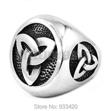 Wholesale Silver color Celtic Knot Ring Stainless Steel Jewelry Claddagh Style Fashion Motor Biker Men Ring Wholesale 361B 2024 - buy cheap