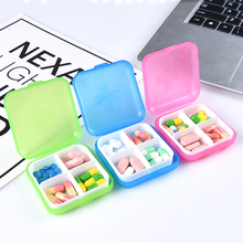 Mini pastillero plegable, contenedor de almacenamiento para tableta de medicamentos, soporte de viaje, caja de plástico bonita para medicina, 4 rejillas, 1 unidad 2024 - compra barato