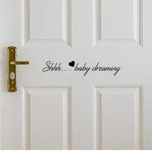 Kids Room Door Decoration Shh Baby Sleeping Quotes Wall Sticker Vinyl Wall Decals Boys Girls Home Decor Cute W405 2024 - buy cheap