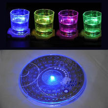 1X светодиодный светильник Coaster, меняющий цвет, коврик для напитков, посуда, светящаяся панель, Клубные Вечерние 2024 - купить недорого