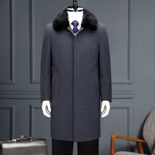 New Winter Cashmere Coat Men Mink Collar Wool Golden Liner Nick Woolen Overcoat Casual High-grade Plus Size M L Xl 2XL 3XL 4XL 2024 - buy cheap