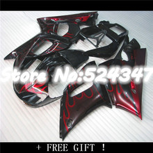 B High quality ABS fairing kit for  R6 1998 1999 2000 2001 2002 YZF-R6 YZF R6 98-02 red flames in black fairings set NX12 2024 - buy cheap