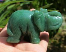 Elefante cristal de jade com 167g, natural, verde, escultura de jade, cura de reiki 2024 - compre barato