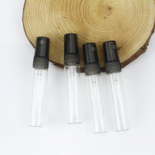 Tubo de cristal transparente Pop de 5 ML, botella de Perfume, muestra de dispensación, botella pulverizadora negra, 100 unids/lote 2024 - compra barato