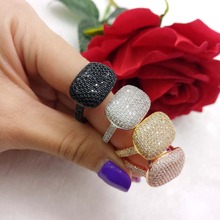 Accking-anillo abierto de lujo con forma cuadrada para mujer, accesorios, anillo de circonita AAA 2024 - compra barato