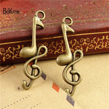 BoYuTe-colgante de Metal chapado en bronce antiguo, accesorio de joyería con nota Musical, 11x32MM, 100 unids/lote 2024 - compra barato