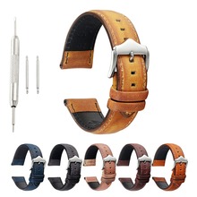 Onthelevel-Correa de cuero Vintage hecha a mano, accesorios para reloj, pulsera azul oscuro/Negro/rojo oscuro, 20mm, 22mm 2024 - compra barato