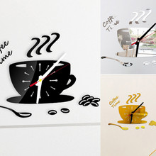 Creative DIY Acrylic Coffee cup Shape 3D Wall Clock Decorative Kitchen Wall Clocks Living Room Dining Room Home Decor z0415#G20 2024 - buy cheap