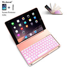 Keyboard For iPad 2018 A1893 Colorful Backlight Wireless Bluetooth Keyboard Case Cover For iPad 9.7 2017 Aluminum Alloy Fundas 2024 - buy cheap
