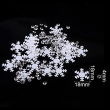 Copo de nieve de Navidad de Color blanco, confeti de diamante transparente de 4mm, 18mm, 15g, regalo de Navidad para decoración del hogar 2024 - compra barato