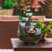 Fengshui-adornos de resina para decoración del hogar, maceta de agua con rotativa, decoración de oficina, escritorio, sala de estar, nuevo diseño creativo 2024 - compra barato