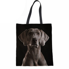 Women Handbags Shoulder Bag 3D Dog Weimaraner Print Reusable Folding Shopping Bag for Ladies Girls Canvas Beach Tote Bag 2024 - buy cheap
