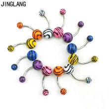 Wholesale 50pcs/lot Classic Navel Rings Stainless Steel Barbell Acrylic Ball Belly Button Rings Mix Sale 2024 - buy cheap