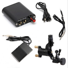 Hot Sale Tattoo Kit Black Tattoo Kit Of Rotary Tatoo Machine Mini Tattoo Power Supply Tattoo Pedal Clip Cord For Free Shipping 2024 - buy cheap