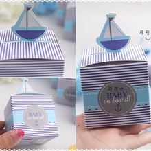 50pcs Sailboat Candy Boxes Baby Shower Gift Boxes Paper Box Birthday Party Decorations Kids Favor Boxes Wedding Party Supplies 2024 - buy cheap