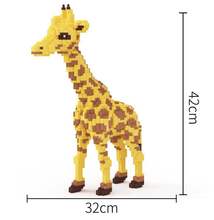 Xizai blocos girafa de desenho animado, brinquedo de construção fofo anime, tijolos de plástico, brinquedo educacional para crianças, presentes de natal 2024 - compre barato