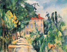 Pintura a óleo feita à mão 100%, reprodução em tela de linho, casa com teto vermelho-1890, paul cezanne, pintura a óleo de paisagem 2024 - compre barato