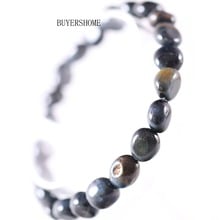 Free Shipping For Women Jewelry Stretch Irregular Shape Natural Stone Beads Blue Tiger's Eye Bracelet 7.5" 1Pcs H1302 2024 - buy cheap