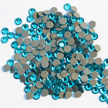 Iron on Hotfix Rhinestones Glass Stones Blue Zircon SS6 to SS30 Brilliant Crystal DMC For Wedding Dress 2024 - buy cheap