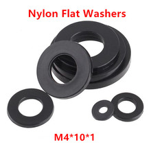 1000pcs M4(ID)*10(OD)*1mm Black nylon flat washer M4 Plastic plain washers ring Gasket M4X10X1mm 2024 - buy cheap