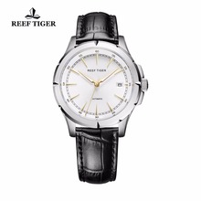 2021 New Arrival Reef Tiger/RT Watches Brand Automatic Date Watch Men Steel Case Leather Strap Business Luminous Watches RGA819 2024 - buy cheap