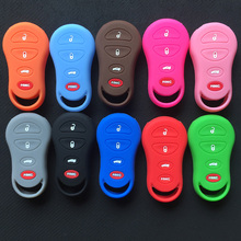 Silicone Rubber Car Key Cover Case shell For Jeep Cherokee Dodge Neon Stratus Chrysler 4 Buttons key 2024 - buy cheap