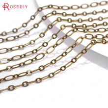 (24024)5 meters Chain width:2MM Antique Bronze Copper 5*2MM flat O-chain Diy Jewelry Findings Accessories Wholesale 2024 - buy cheap