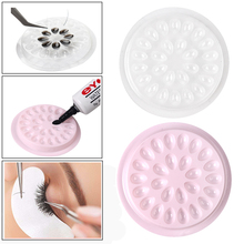 Disposable Flower Shape Transparent &Pink Eyelash Glue Holder Convenient Durable Gasket Pallet for Eyelash Extension Makeup Tool 2024 - buy cheap