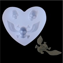 Silicone mold Love wings skull  Pendant Clear Mold DIY Bracelet Tool Hand Craft Jewelry Making Mould resin molds for jewelry 2024 - buy cheap