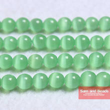 Free Shipping Natural Moon Stone Beads ,Opal Lt Green Cat Eye Round Loose Beads 16" Strand 6 8 10 12 MM Pick Size CEB010 2024 - buy cheap