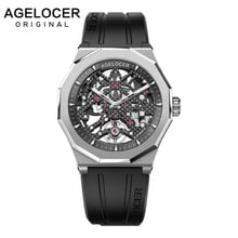 AGELOCER Luxury Men Watches Sport Men's Skeleton Mechanical Automatic Watch 80 Hours Power Reserve Wrist Watch Rubber Strap 2024 - buy cheap