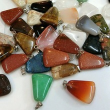 Druzy Fashion Mixed Color Natural Stone Charms Pendant 12pcs/lot Triangle Pendants For Men Women Jewelry Making 2024 - buy cheap