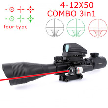 Mira telescópica óptica holográfica para Rifle, mira telescópica para Airsofts de caza, 4-12X50EG, pistola de aire táctica, punto rojo y verde 2024 - compra barato