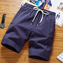 Pantalones cortos de algodón para hombre, Bermudas de verano, informales, lisos, holgados, M- 5XL de talla grande, novedad de verano 2024 - compra barato