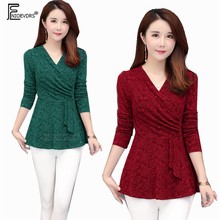 Blusa básica de manga larga para otoño e invierno, camisa con cuello de pico, color negro, rojo, verde, morado, 1083 2024 - compra barato