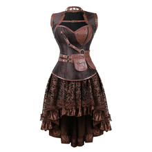 Sexy Women's Gothic Victorian Steampunk Corset Dress Vintage Overbust Corsets and Bustiers with Skirt Party Halloween costume 2024 - buy cheap