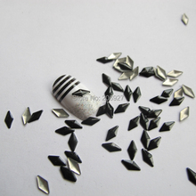 200 peças forma de fundo 4*8mm unhas arte de unha diamante preto pino de metal decoração 2024 - compre barato