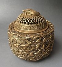 Exquisite Chinese Brass Engraving  Hundred Birds  Incense Burner 2024 - buy cheap