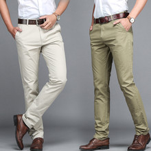 Calça de algodão de cintura alta para homens, calça casual coreana, fina, reta, preta, moderna, mais tamanhos 29-40, verão, novo, 2020 2024 - compre barato