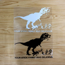 New 2018  "Your Stick Family Was Delicious" Dinosaur Car Decal Window Bumper Sticker car stickers car styling 2024 - buy cheap