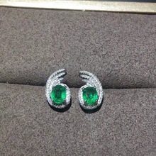 Simple and delicate, precious gemstone  Natural emerald earrings, Colombian emeralds, professional natural gem shop, 925 silver, 2024 - buy cheap