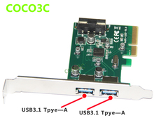 Superspeed 10 Гбит/с 2 порта USB 3,1 Type-A PCI-E контроллер карта PCI Express 4x к USB3.1 адаптер преобразователя 2024 - купить недорого