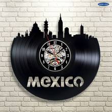wall clock Mexico Vinyl Wall Record Home Room Art Vintage Modern Decoration 2024 - buy cheap